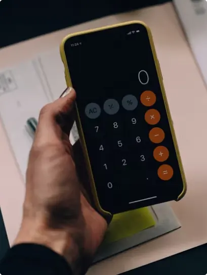The app cost calculator running on a phone