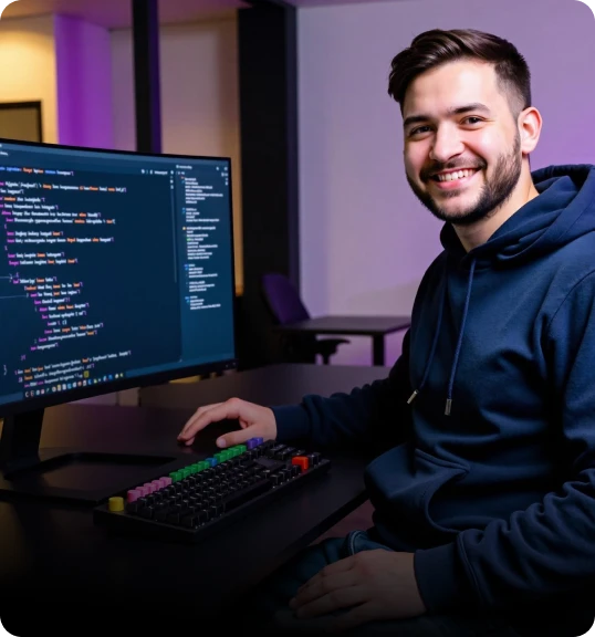 A full-stack developer at work