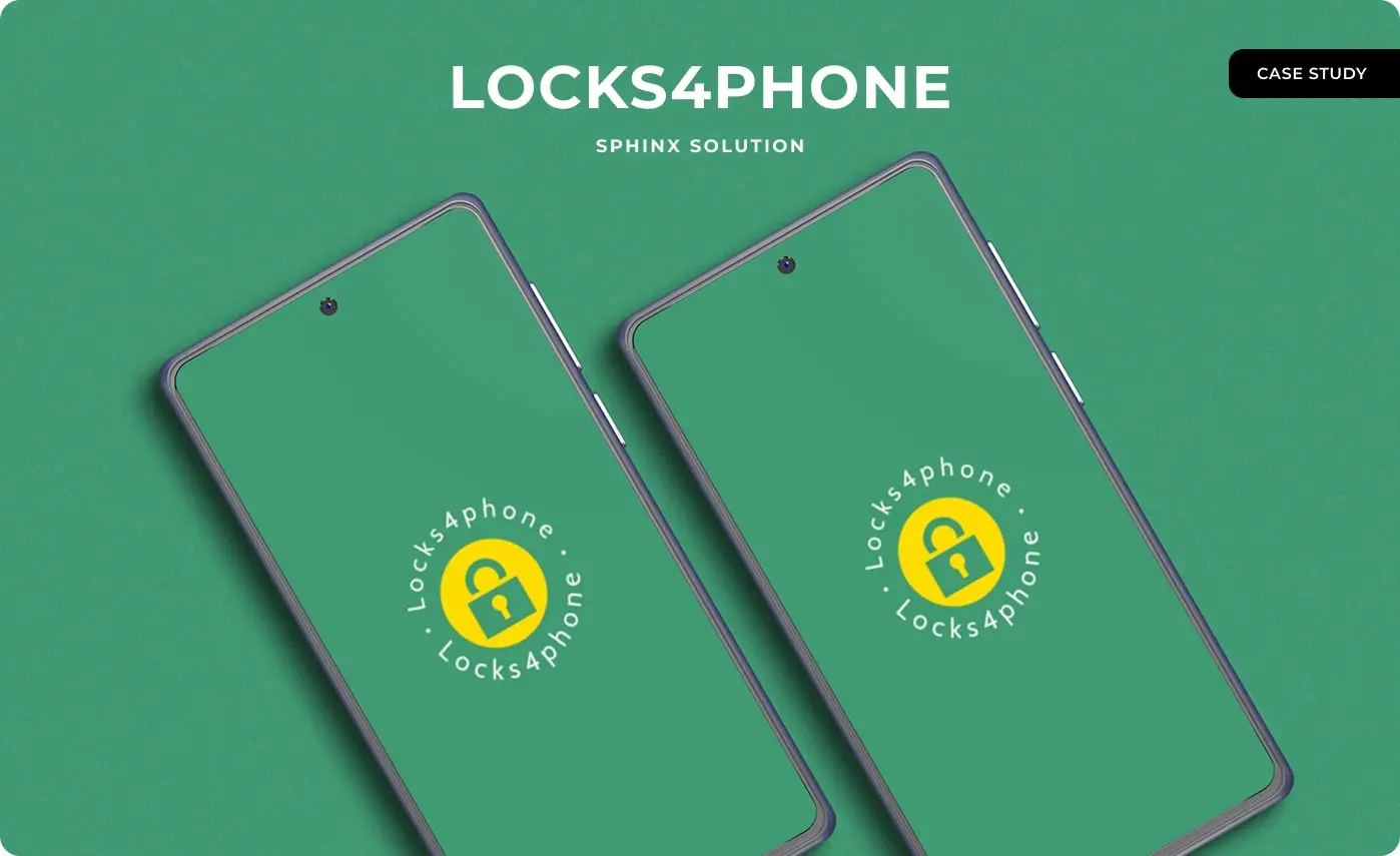 Case study cover: two phones on a green background showing the Locks4Phone padlock logo