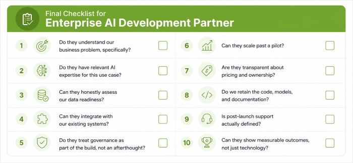 Final Checklist for Enterprise AI Development Partner